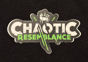Green & White small chaotic sticker